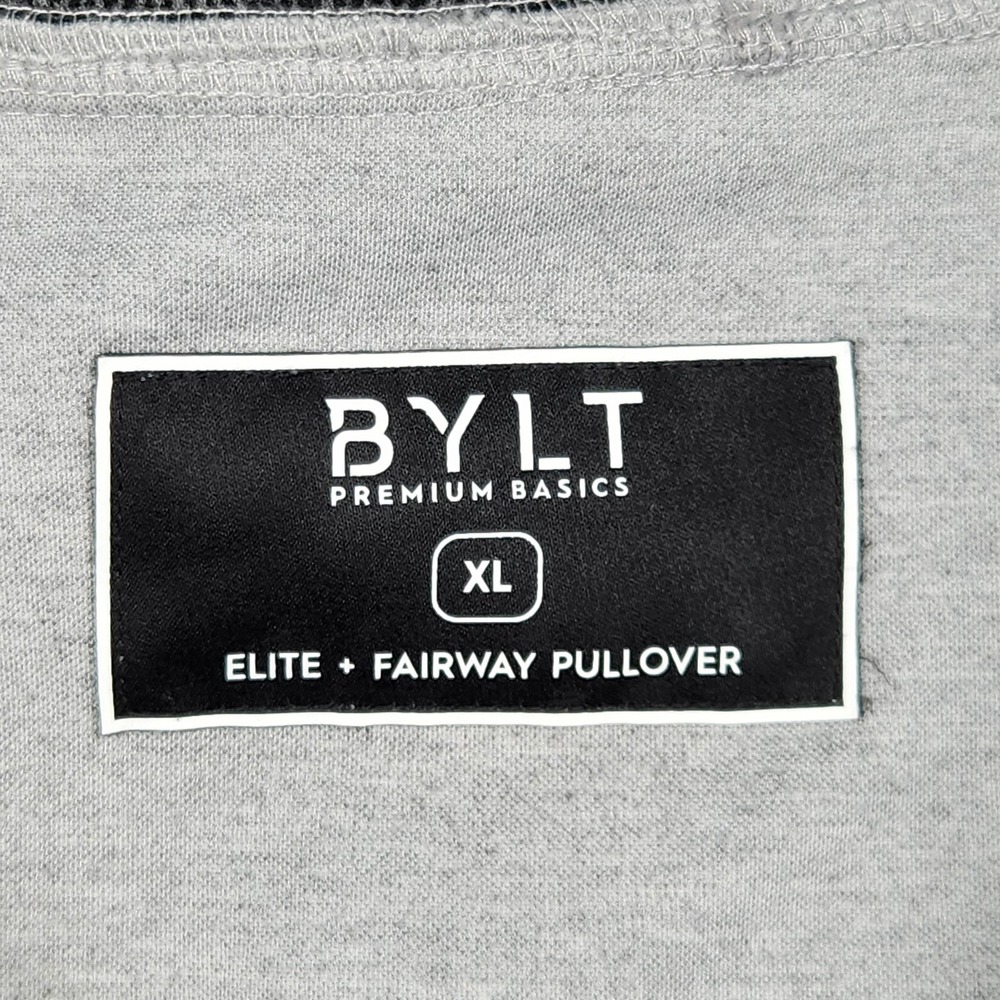 BYLT Elite Fairway Pullover Mens XL Gray Long Sleeve Performance Golf Polo Shirt - Picture 2 of 8
